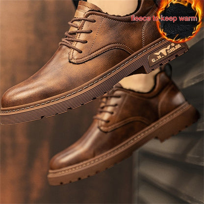Men's Breathable Low Top Business Casual Leather Shoes