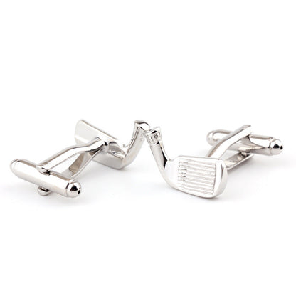 Golf Racket Shape Metal French Shirt Cufflinks
