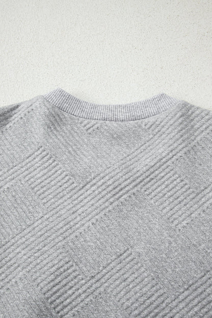 Textured Half-Zip Long Sleeve Sweatshirt