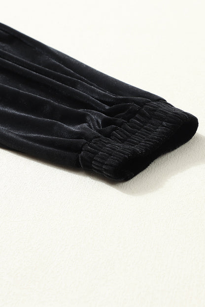 Solid Velvet Jogger Pants
