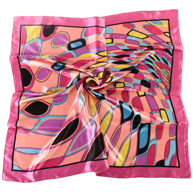 Geometric Silk Large Kerchief Women's Headscarf