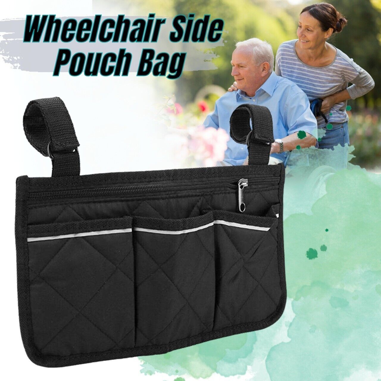 Bright-Line Wheelchair Armrest Side Bags for Easy Accessory Storage
