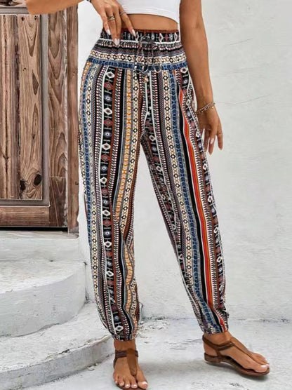 Floral Print Loose Tapered Jumpsuit with Pockets