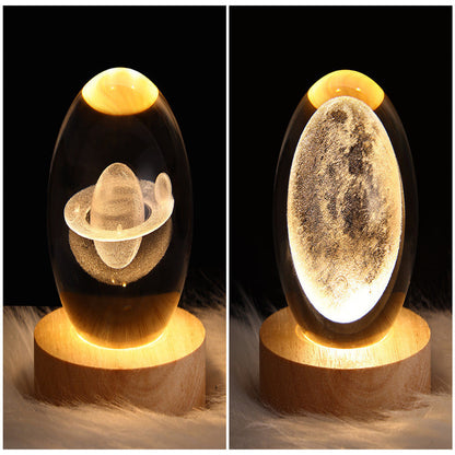 LED Galaxy Crystal Ball 3D Moon Lamp