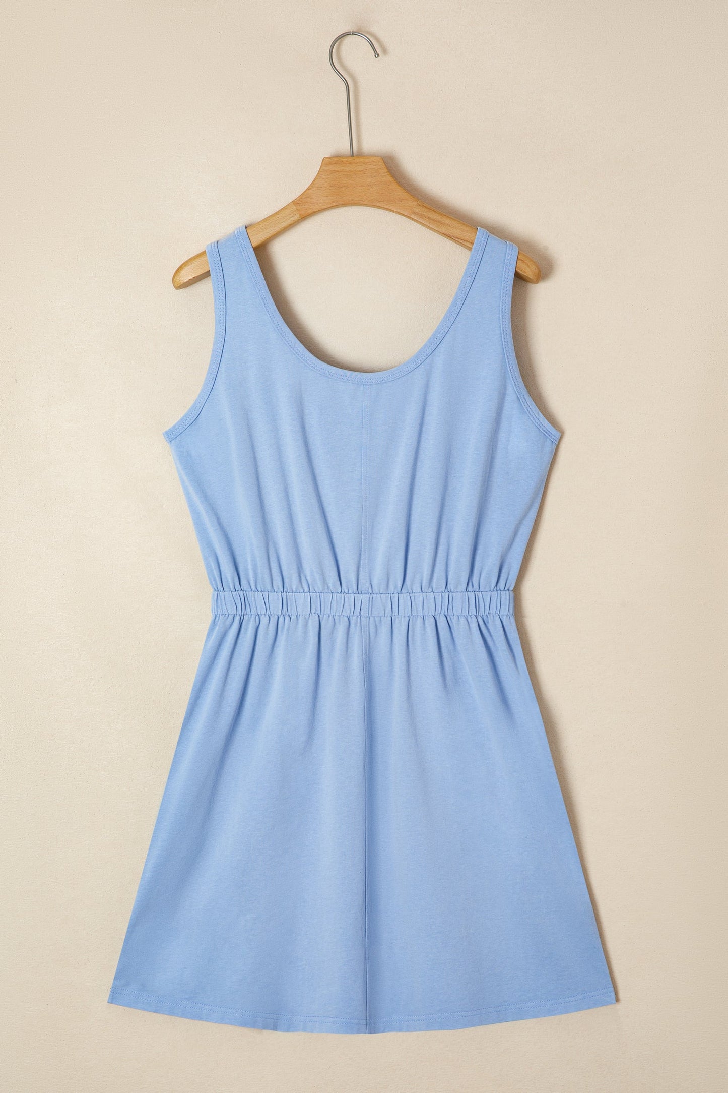 Mineral Wash Tank Dress with Elastic Waist Pockets