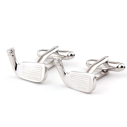 Golf Racket Shape Metal French Shirt Cufflinks
