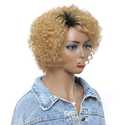 High-End Small Curly Fluffy Real Hair Headgear