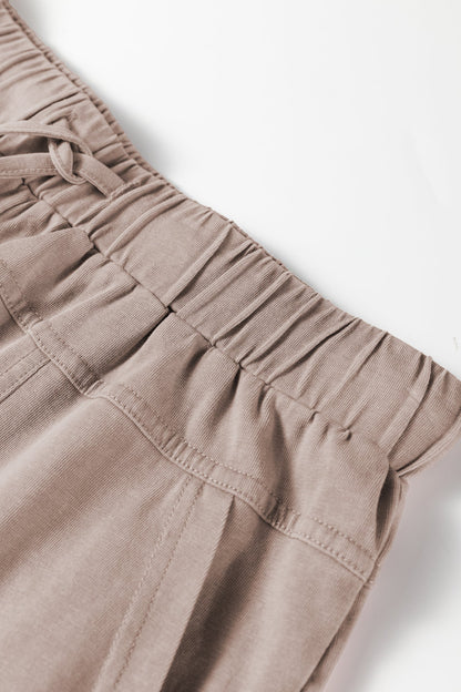 Mineral Wash Reverse Seam Drawstring Elastic Waist Pants