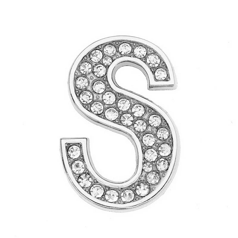 Chrome White Diamond Letters Pet Collar Beads