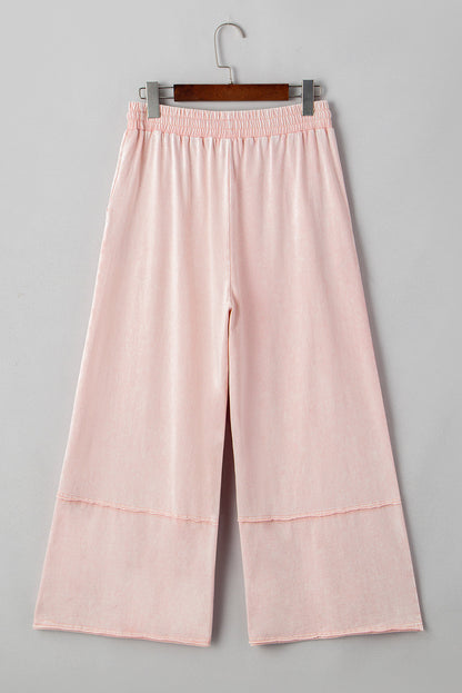 Floral Patch Mineral Wash Terry Knit Pants