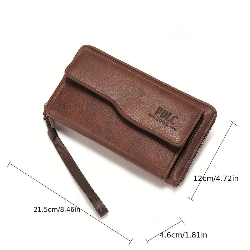 Men's Long Fashion Wallet: Zipper, Multi-card