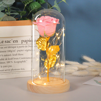 Eternal Rose with LED Light in Glass Cover