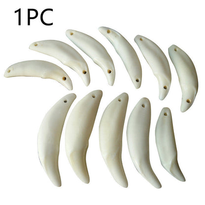 Wolf Tooth Pendant Bleached Necklace Ornament