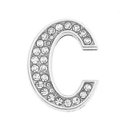 Chrome White Diamond Letters Pet Collar Beads