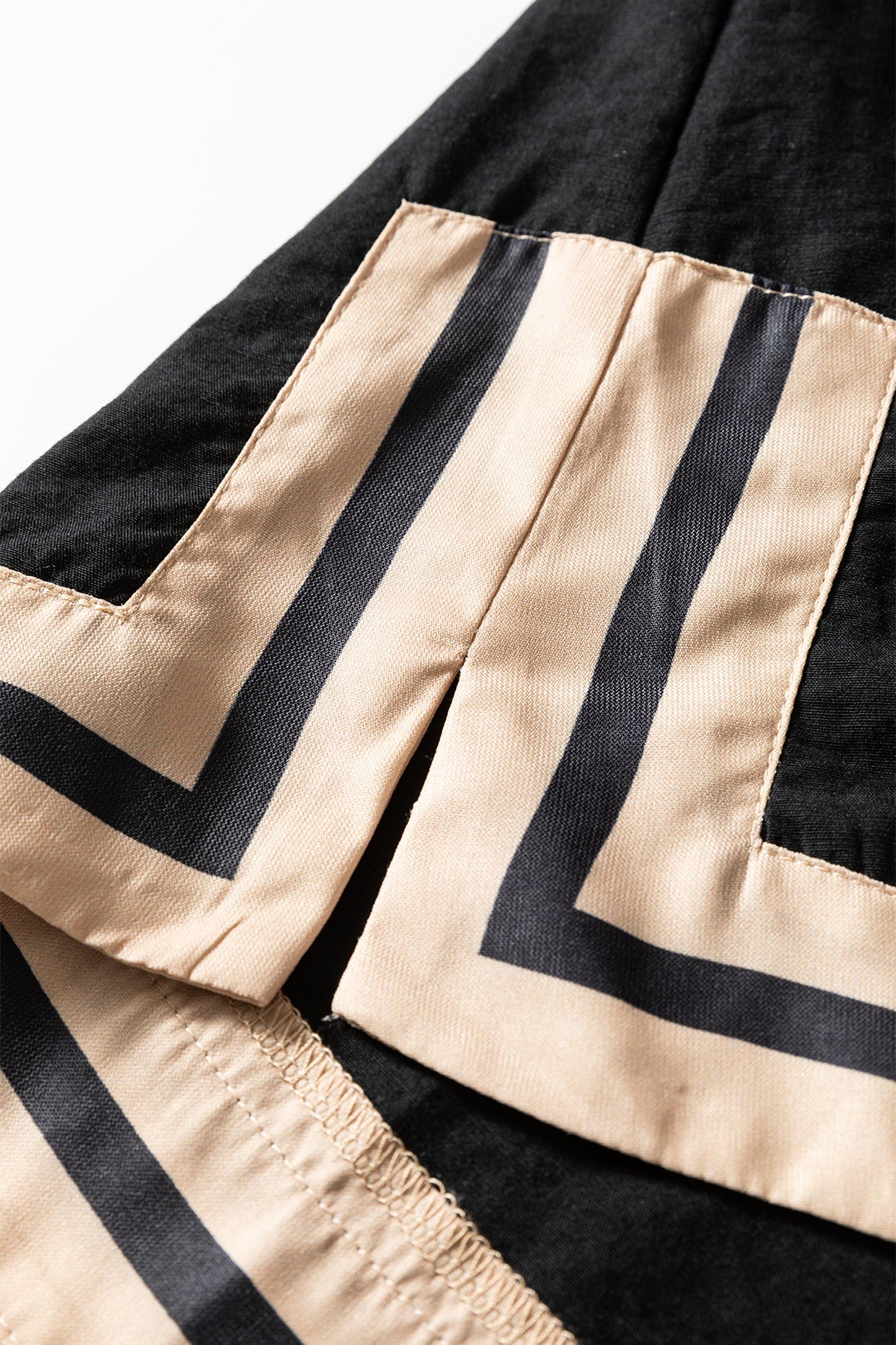 Plus Size Stripe Trim V-Neck Shift Dress
