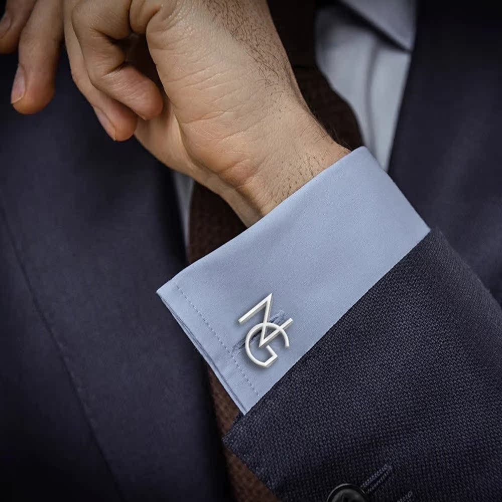 Frosted Name Abbreviation Cufflinks