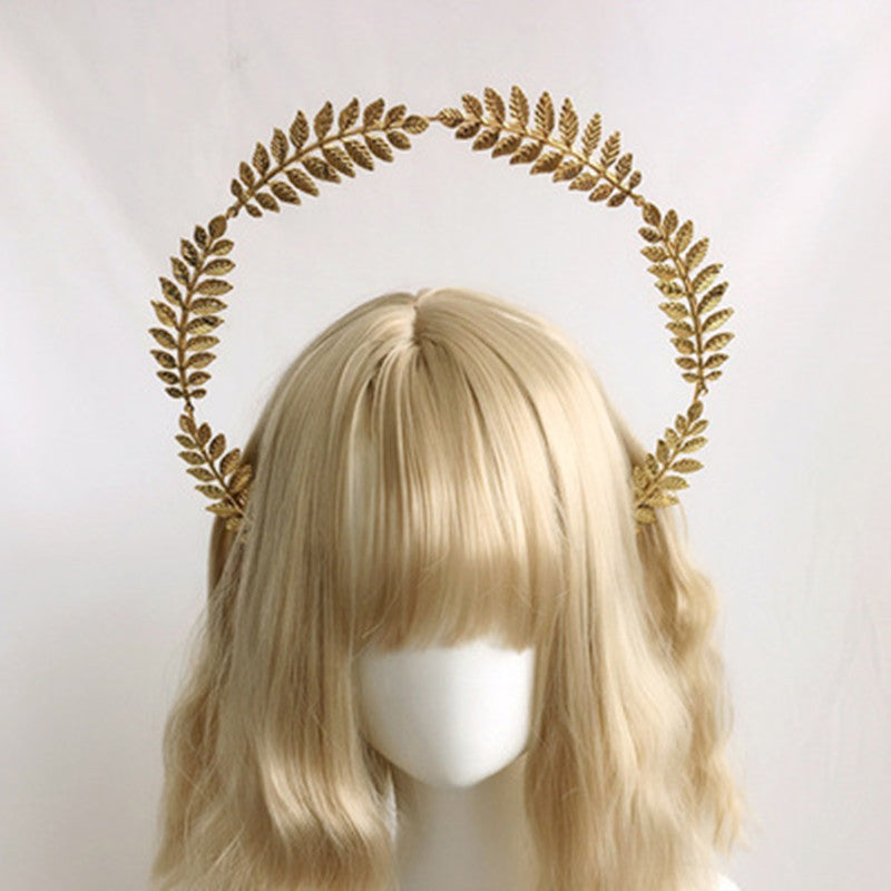 Golden Hair Ornament Feather Cross
