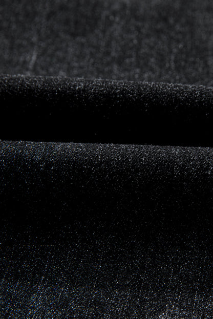 Solid Mineral Wash Raw Hem Flared Jeans