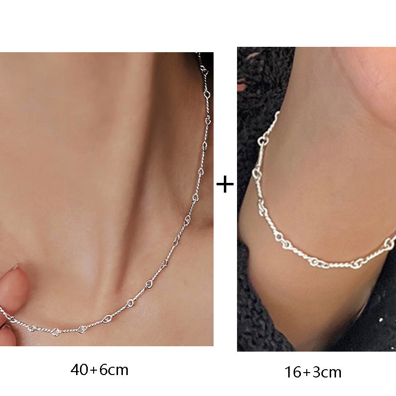 925 Sterling Silver Korean Style Tag Clavicle Chain