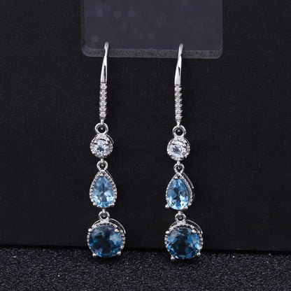 Elegant Gemstone S925 Silver Earrings