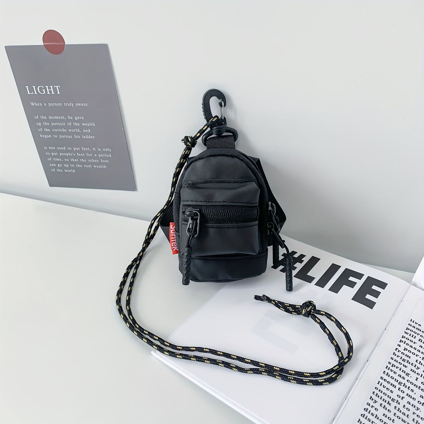 Mini Backpack with Lanyard for Men and Women