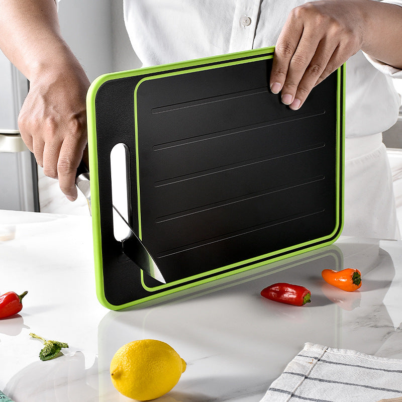 Double-Sided Cutting Board with Knife Sharpener
