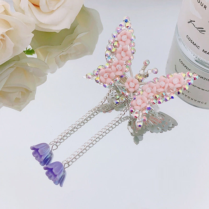 Children's Moving Butterfly Barrettes Super Fairy Side