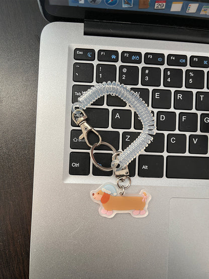 Floral Dachshund Three-fold Wallet Large Capacity