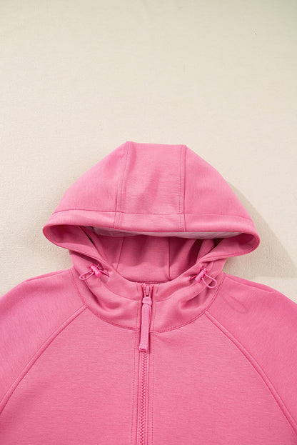 Solid Zip Up Hoodie and Pants Set