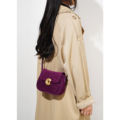 Retro Genuine Leather Saddle Crossbody Bag