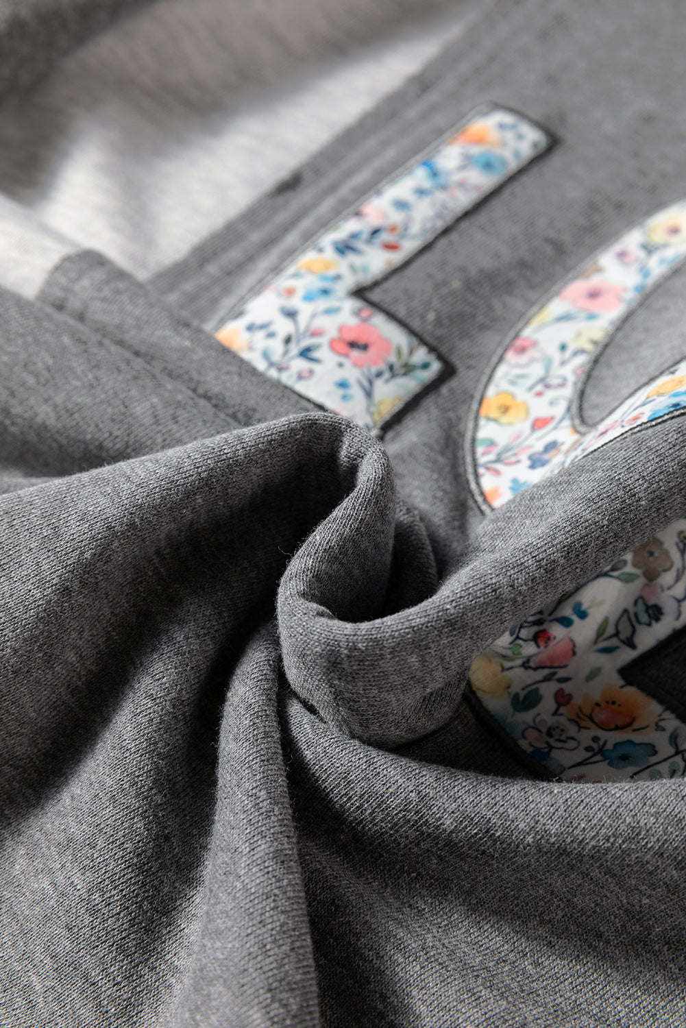Valentine LOVE Floral Patchwork Reverse Seam Sweatshirt