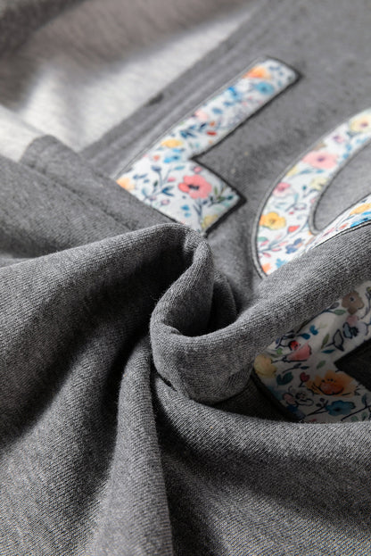 Valentine LOVE Floral Patchwork Reverse Seam Sweatshirt