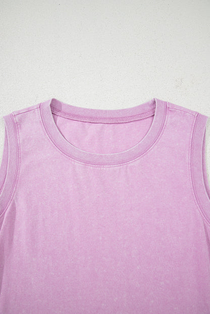 Mineral Wash Pocketed Tank Mini Dress