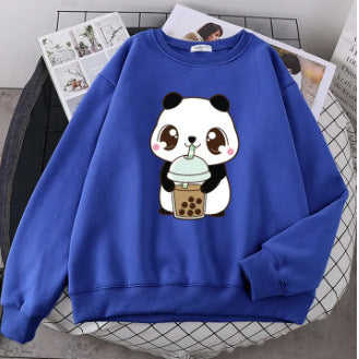 Plus Size Sweater Round Neck Printed Letters Loose Comfortable Top