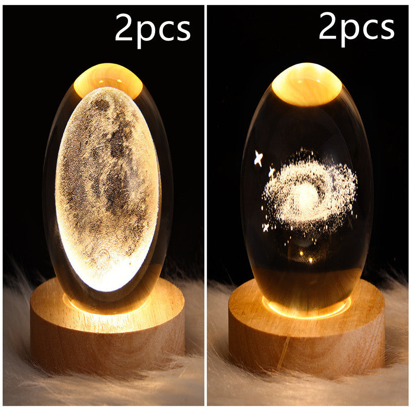 LED Galaxy Crystal Ball 3D Moon Lamp