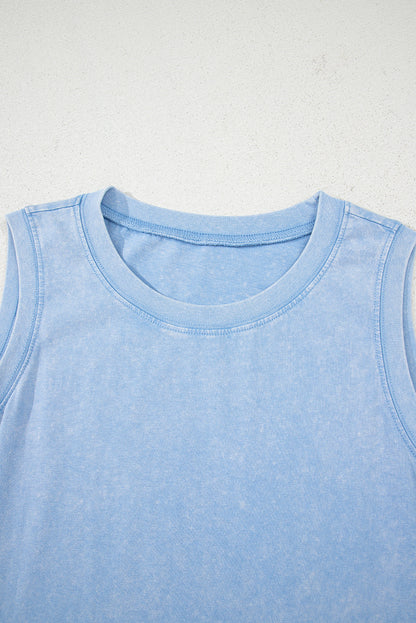 Mineral Wash Pocketed Tank Mini Dress