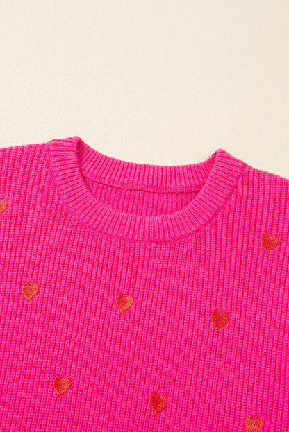 Valentine Heart Drop Shoulder Crewneck Sweater