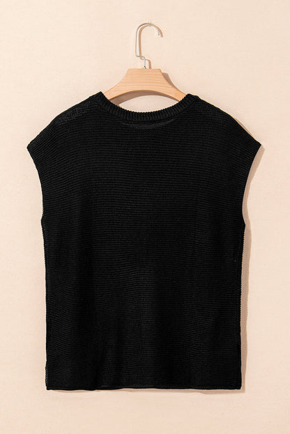 Solid Side Slit Sweater Tee