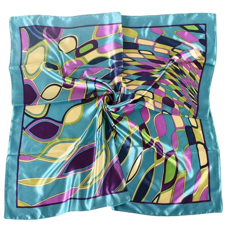 Geometric Silk Large Kerchief Women's Headscarf