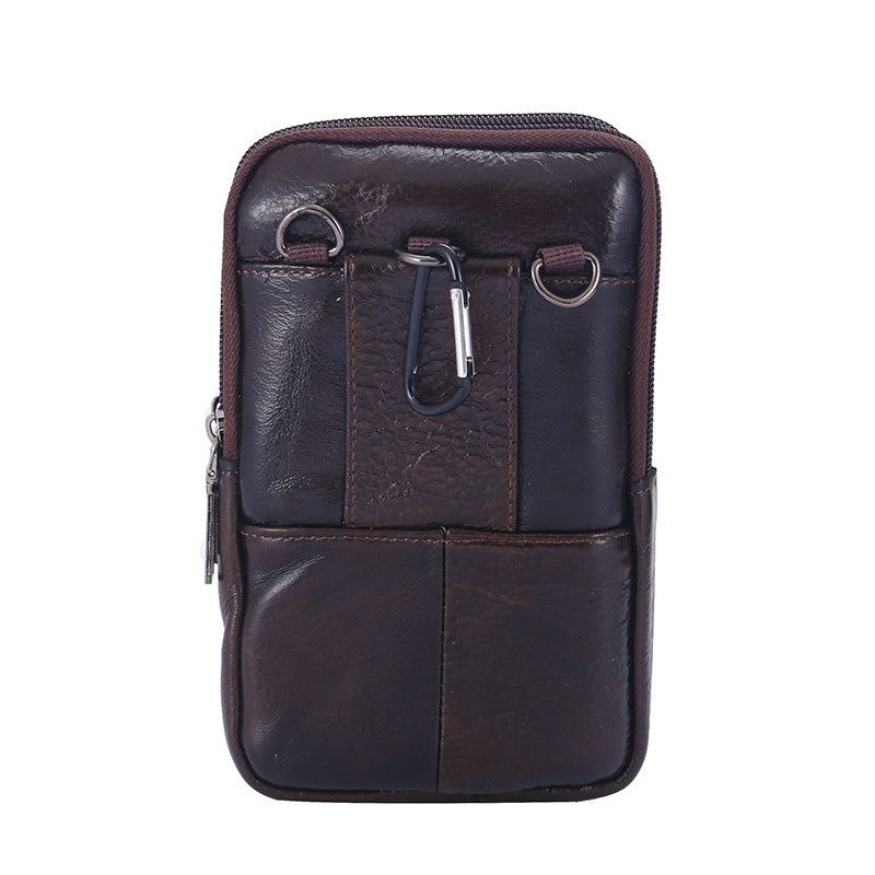 Men's Outdoor Leather Belt Bag Versatile Style