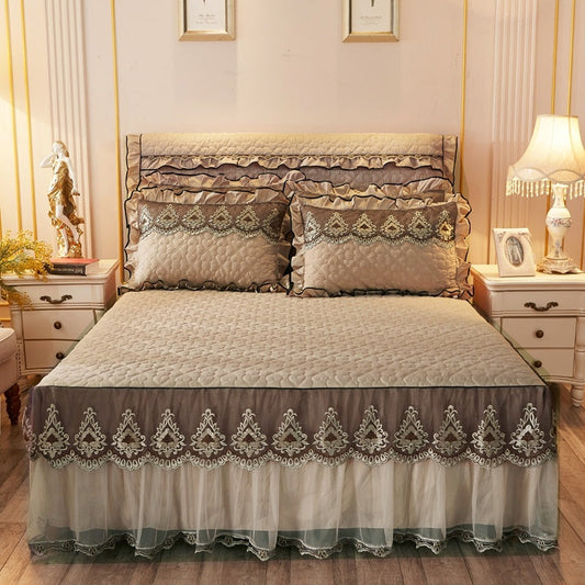 Lace Quilted Bed Skirt 1.8m Simmons Cover