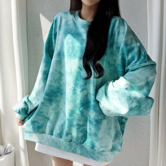 Korean Tie-Dyed Loose Cotton Sweater
