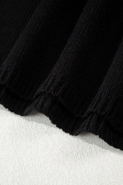 Bow Tie Backless Bubble Sleeve Sweater
