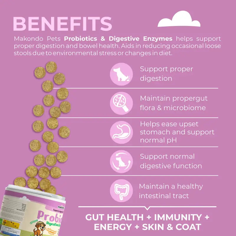 Dog Probiotics Digestive Enzymes - 120 Soft Chews