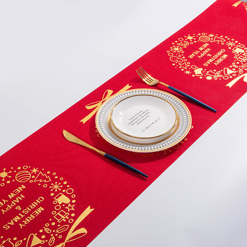 Christmas Elk Snowman Table Runner Decor