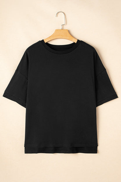 Loose Half Sleeve Hi Low Hem T-Shirt