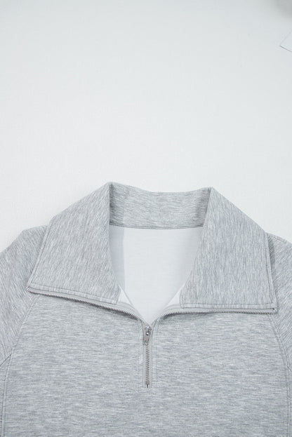 Solid Quarter-Zip Top and Drawstring Pants Set
