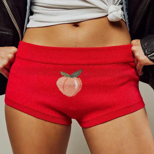 Knitted Low Waist Sports Shorts