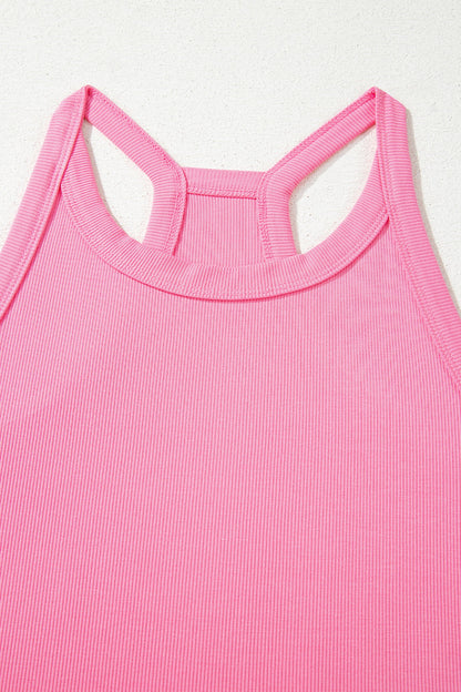 Slim Ribbed Tank Top and Sweatpants Set