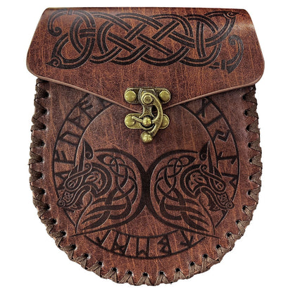 Vintage Viking Coin Purse: Medieval Belt Bag Style